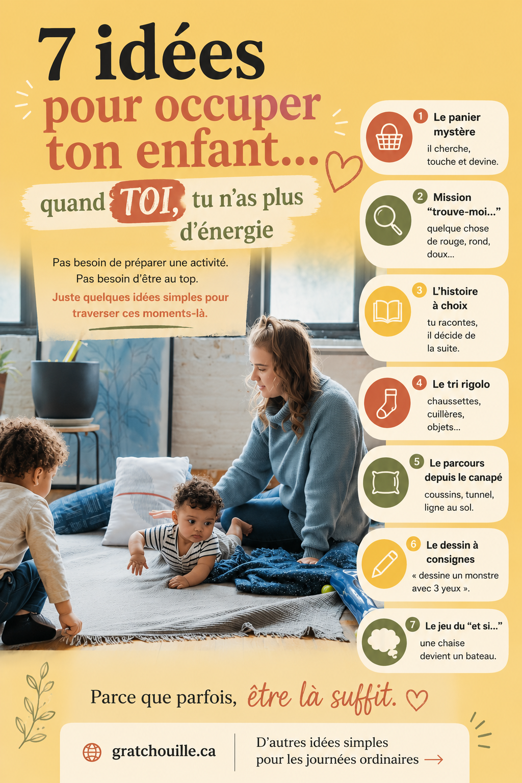Aperçu de l'imprimable 7 idées quand tu n'as plus d'énergie